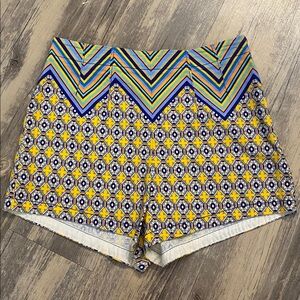 Anthropologie Maeve High Rise Shorts Yellow
Blue Geo Size 2